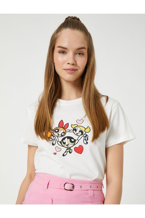 Koton Koton Power Puff Girls T-Shirt Printed Licensed Short Sleeve Crew Neck