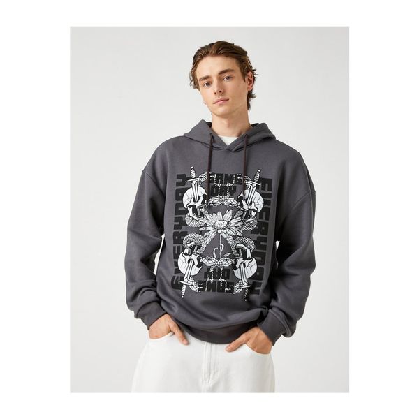 Koton Koton Printed Oversized Sweatshirt