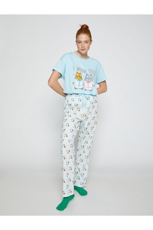 Koton Koton Printed Pajamas Set