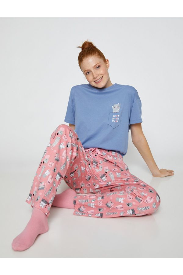 Koton Koton Printed Pajamas Set