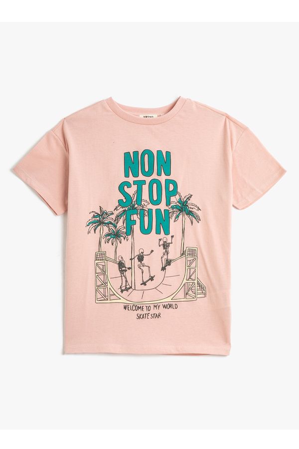 Koton Koton Printed Pink Boy T-shirt 3skb10241tk
