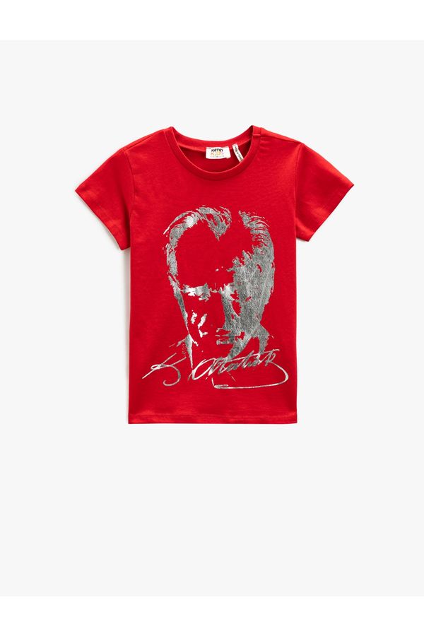 Koton Koton Printed Red Girls T-shirt 3skg10045ak
