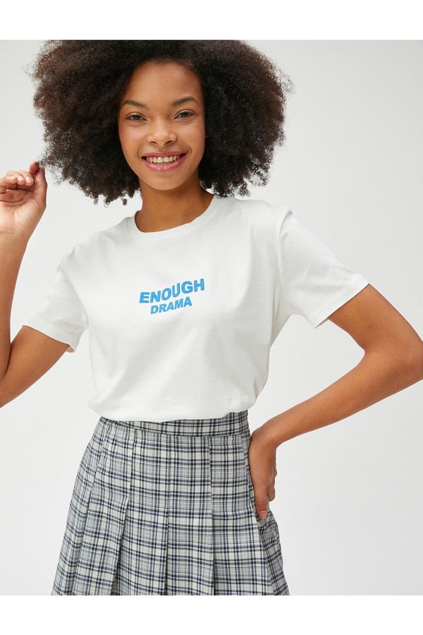 Koton Koton Printed T-Shirt Short Sleeve Crew Neck Cotton