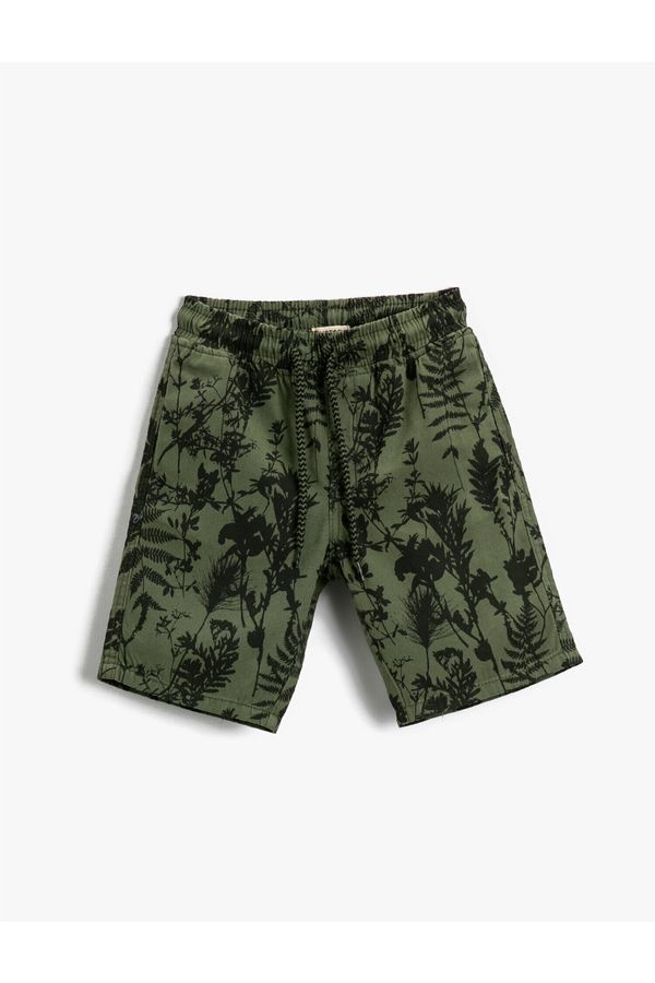 Koton Koton Printed Tie Waist Shorts Cotton