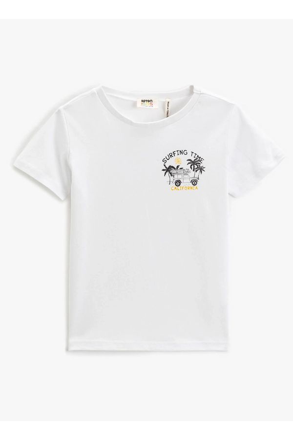 Koton Koton Printed White Boy T-shirt 3skb10042tk