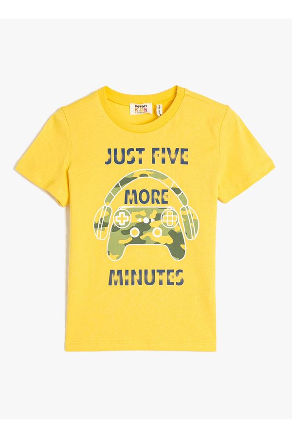 Koton Koton Printed Yellow Boy T-shirt 3skb10139tk