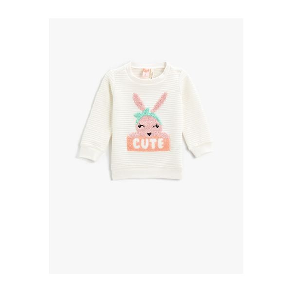 Koton Koton Rabbit Printed Sweatshirt Crew Neck