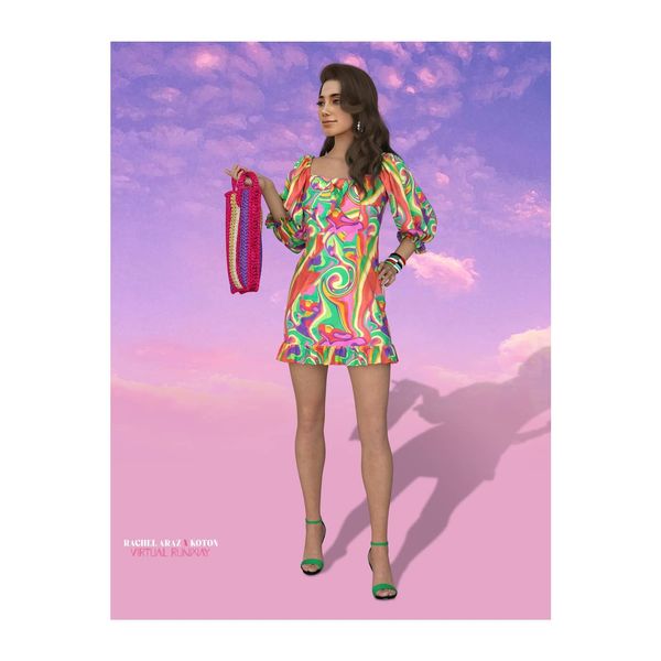 Koton Koton Rachel Araz X - Sweetheart Neck Balloon Sleeve Mini Dress