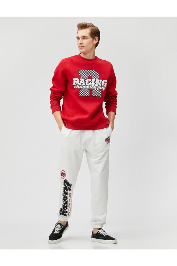 Koton Koton Racing Themed Jogger Sweatpants Printed Tie Waist Double Pocket