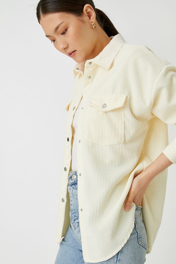Koton Koton Shirt - Ecru - Oversize