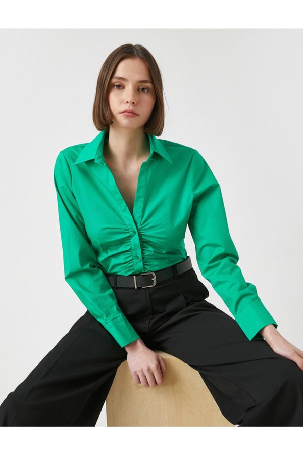 Koton Koton Shirt - Green - Fitted