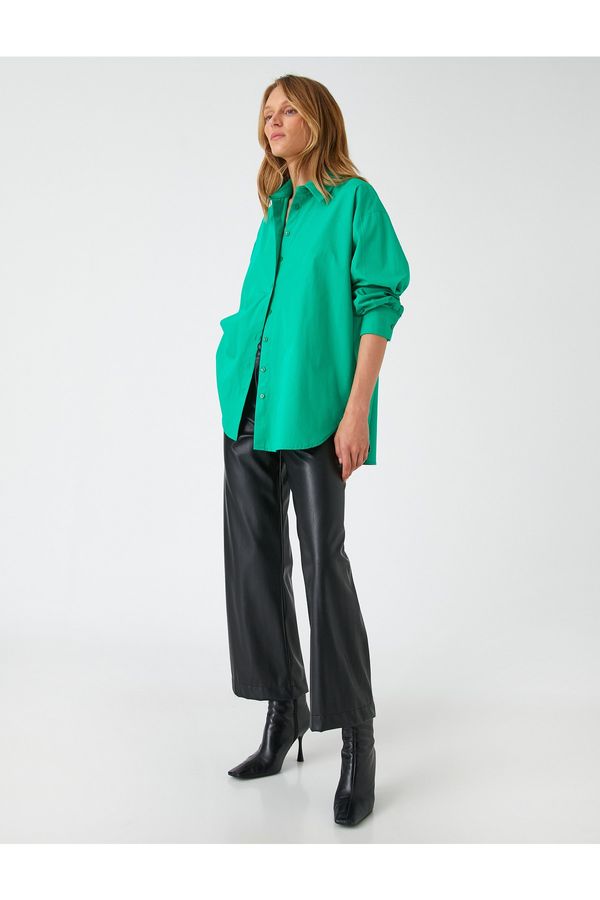 Koton Koton Shirt - Green - Oversize