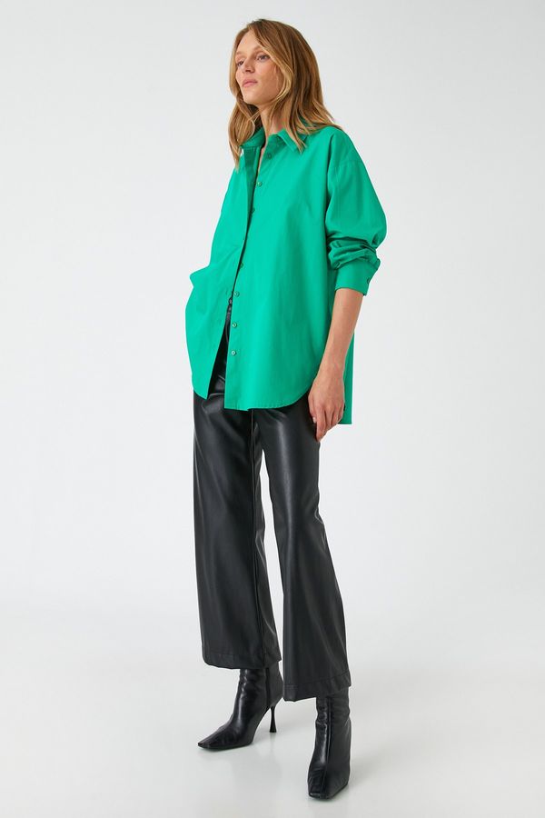 Koton Koton Shirt - Green - Oversize