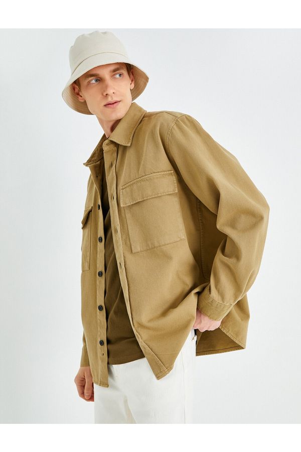 Koton Koton Shirt - Khaki - Regular fit