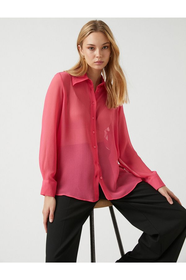 Koton Koton Shirt - Pink - Oversize