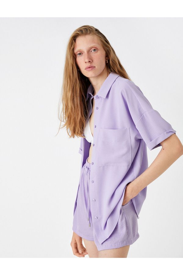 Koton Koton Shirt - Purple - Oversize