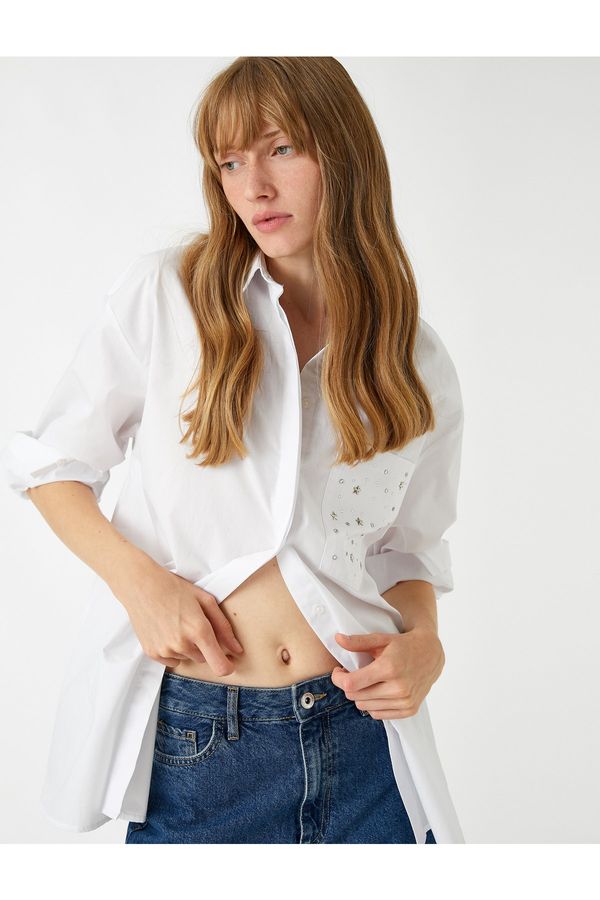 Koton Koton Shirt - White - Oversize