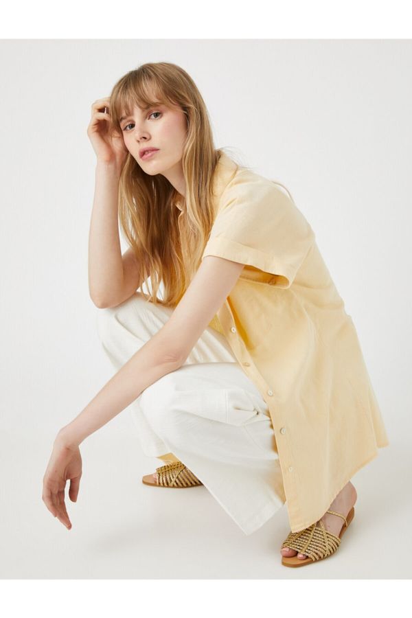 Koton Koton Shirt - Yellow - Oversize