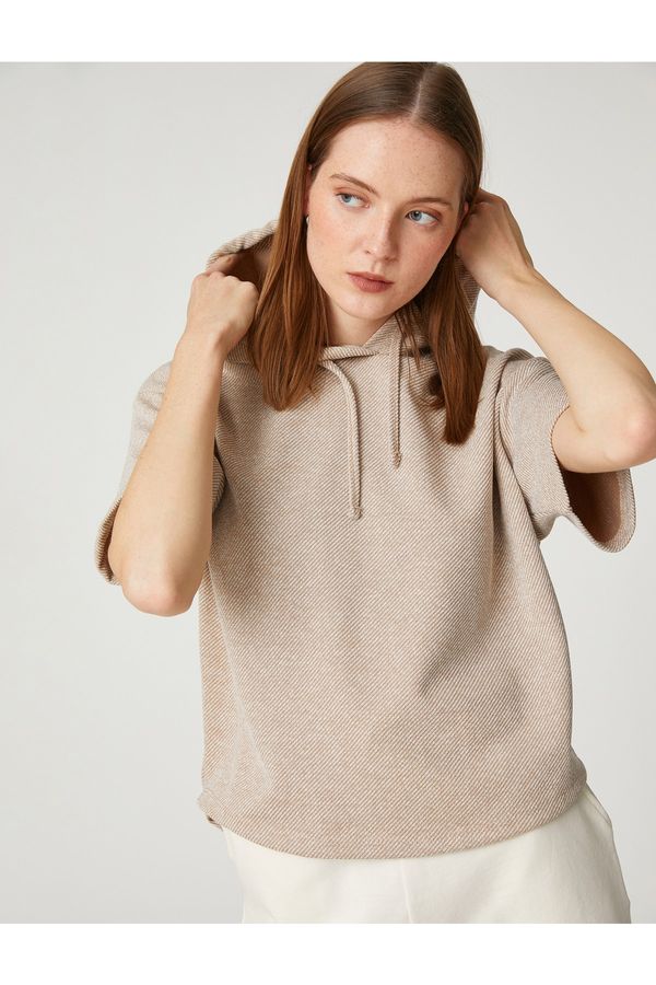 Koton Koton Short Sleeve Sweatshirt Hoodie