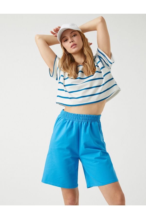 Koton Koton Shorts - Blue - High Waist