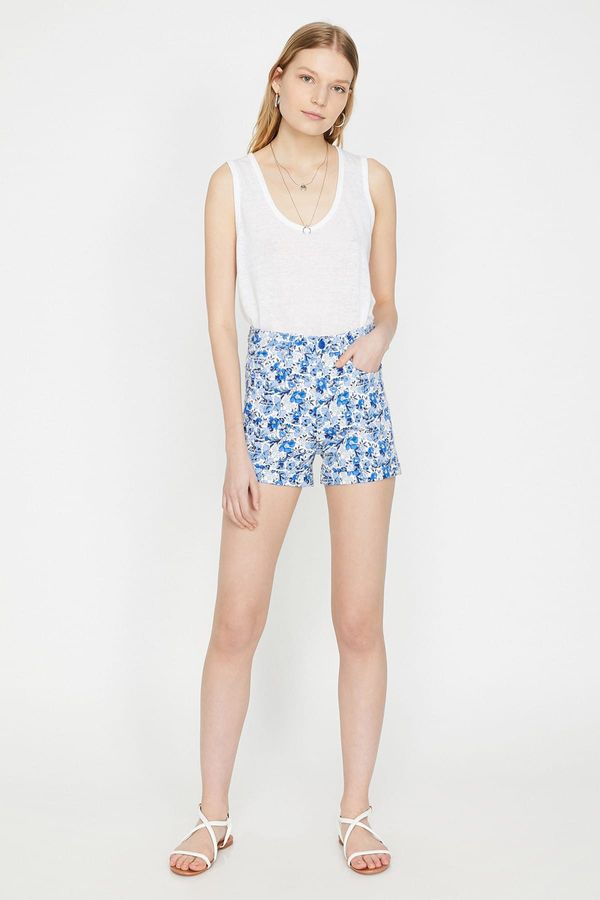 Koton Koton Shorts - Blue - Normal Waist