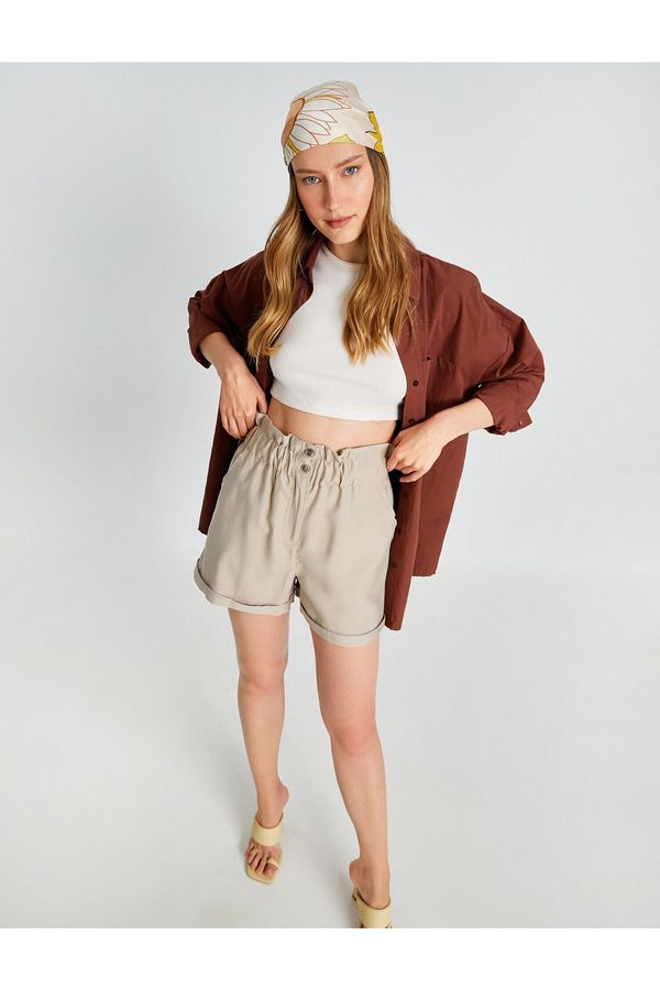 Koton Koton Shorts - Brown - High Waist