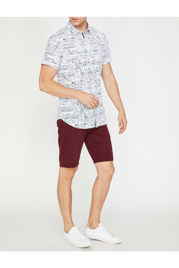 Koton Koton Shorts - Burgundy - Normal Waist