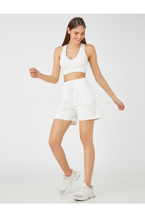 Koton Koton Shorts - Ecru - Normal Waist