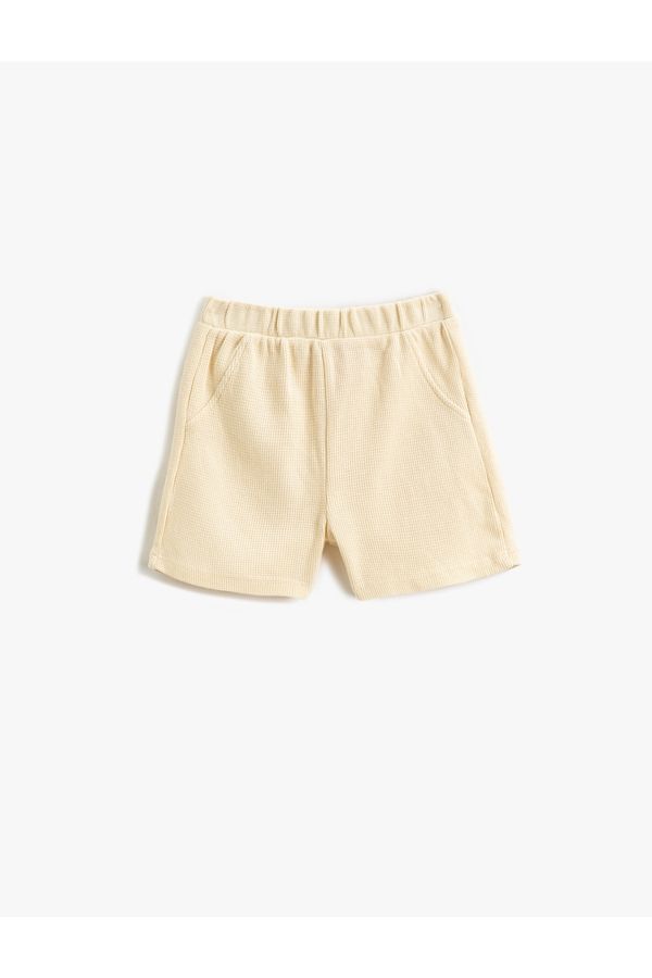 Koton Koton Shorts - Ecru - Normal Waist