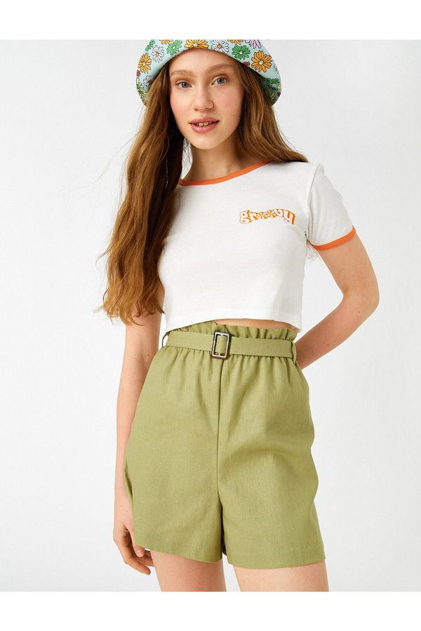 Koton Koton Shorts - Khaki - High Waist