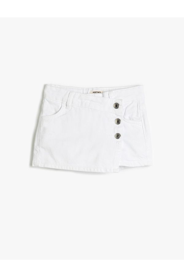 Koton Koton Shorts - White - Normal Waist