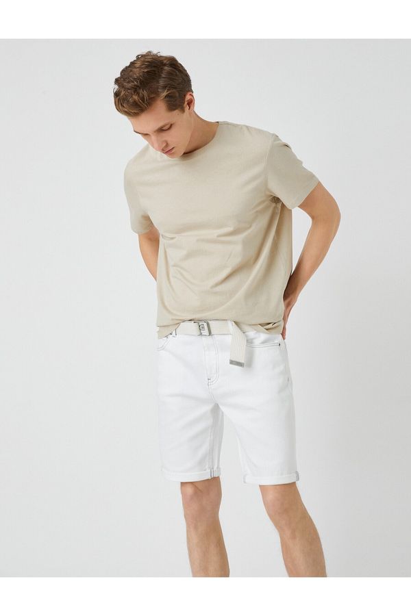 Koton Koton Shorts - White - Normal Waist