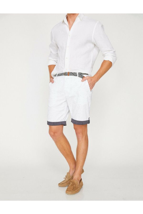 Koton Koton Shorts - White - Normal Waist