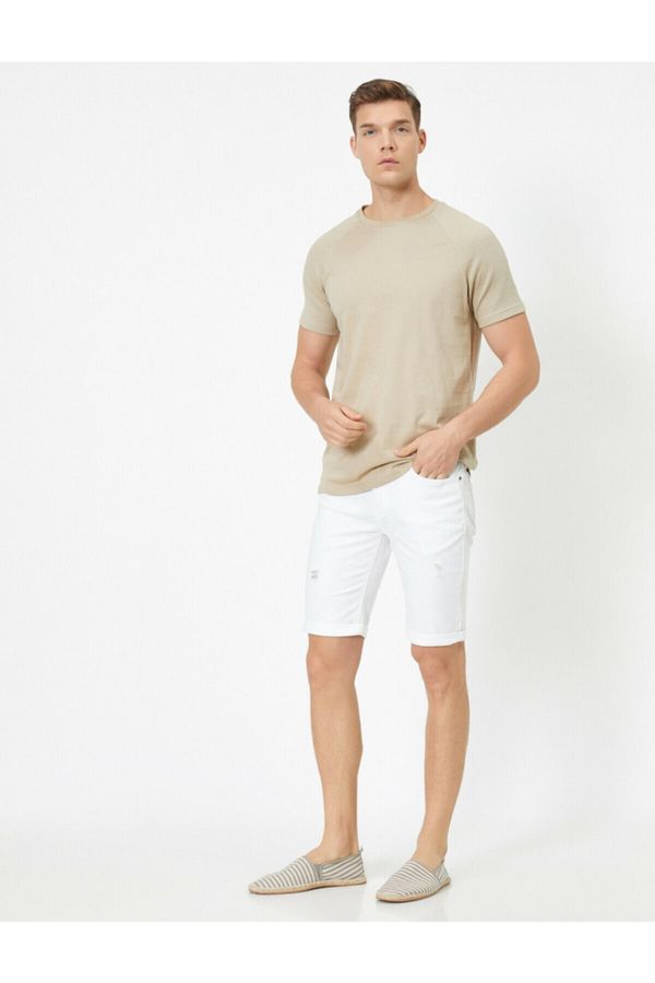 Koton Koton Shorts - White - Normal Waist