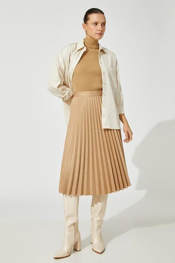 Koton Koton Skirt - Beige - Midi