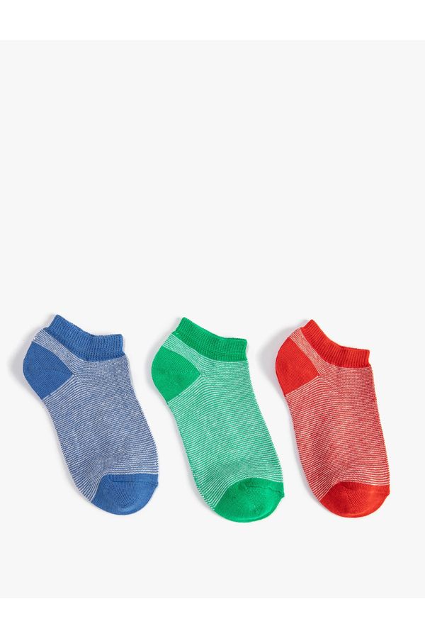 Koton Koton Socks 3 Pack Striped Cotton Blend