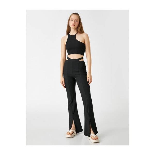 Koton Koton Spanish Leg Trousers With Window Detailed Slit