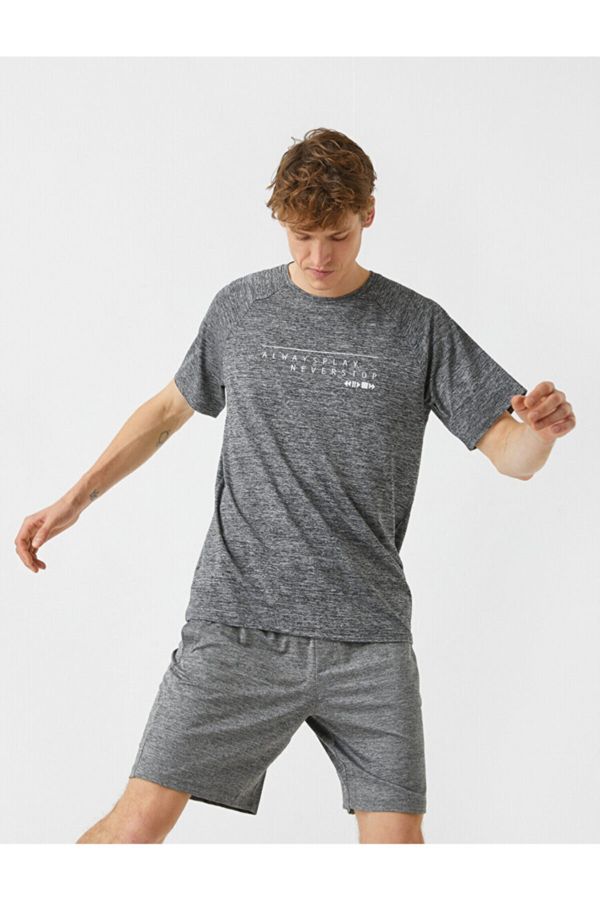 Koton Koton Sports T-Shirt - Gray - Regular fit