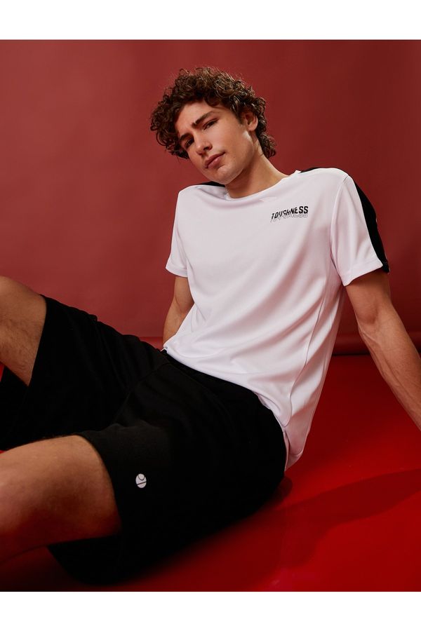 Koton Koton Sports T-Shirt Slogan Printed Crew Neck Short Sleeve Breathable Fabric
