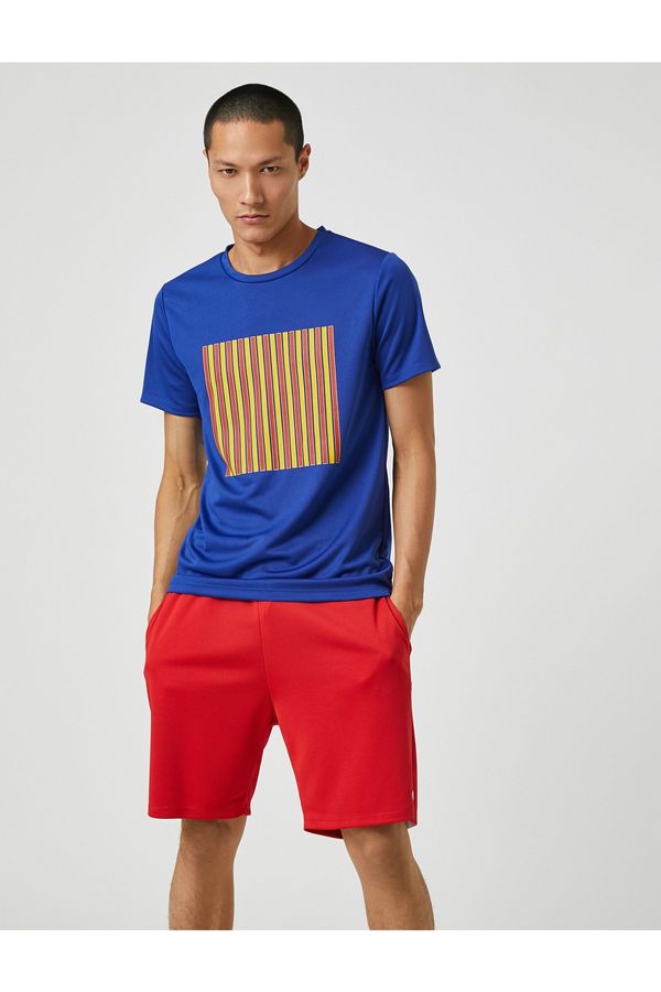 Koton Koton Sports T-Shirt Stripe Printed Crew Neck Breathable Fabric