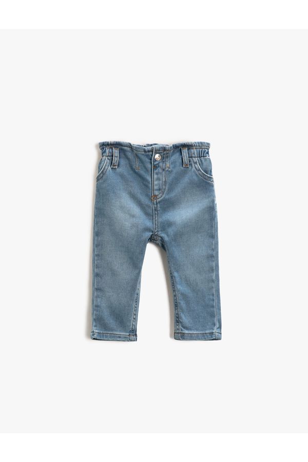 Koton Koton Straight Leg Jeans Waist Elastic Pocket Buttoned
