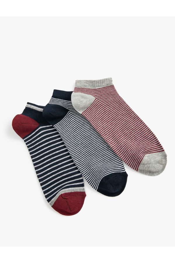 Koton Koton Striped 3-Pack Booties Socks Set