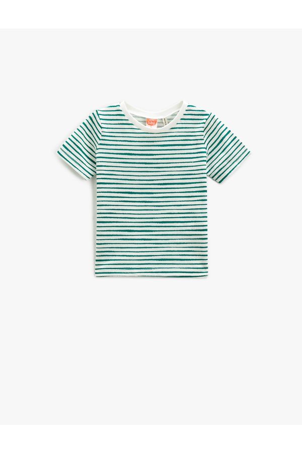 Koton Koton Striped Basic T-Shirt Short Sleeve Crew Neck