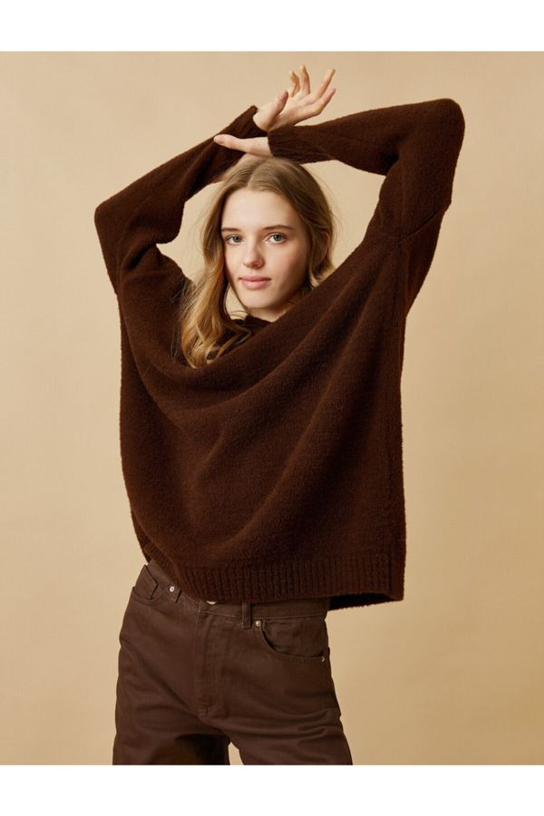 Koton Koton Sweater - Brown - Relaxed fit