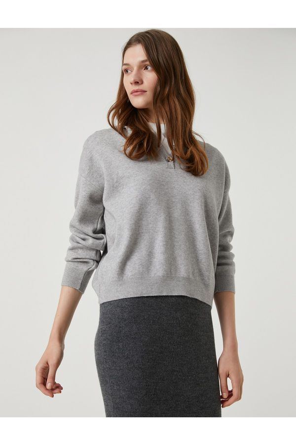 Koton Koton Sweater - Gray - Oversize