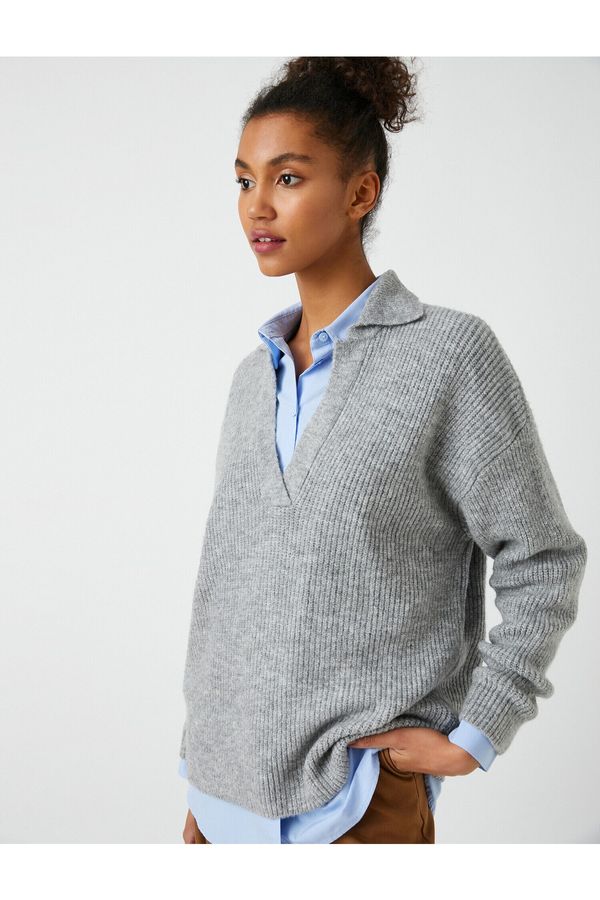 Koton Koton Sweater - Gray - Relaxed fit