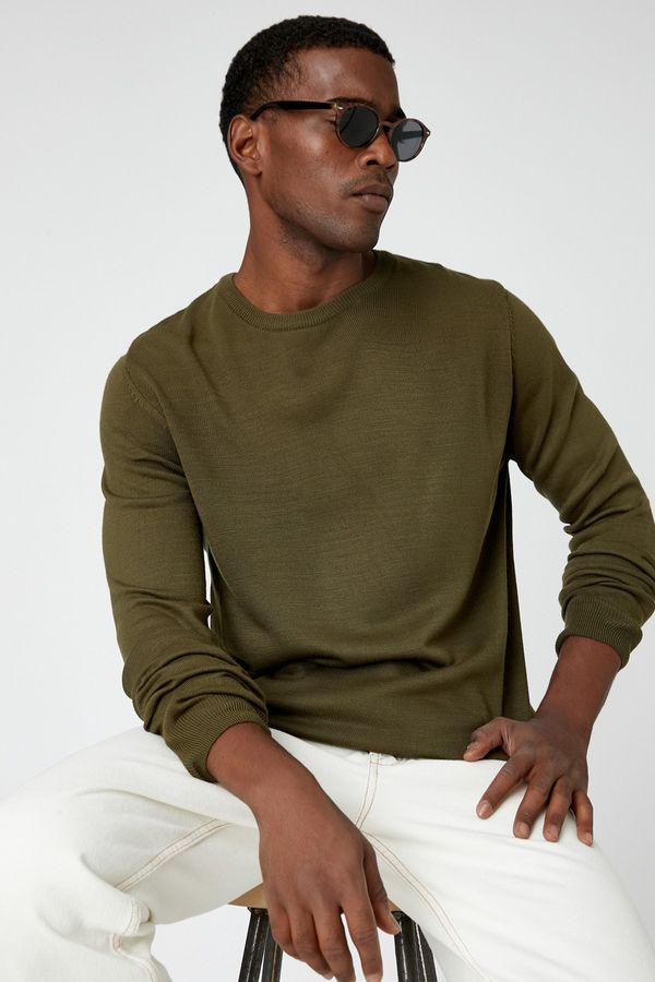 Koton Koton Sweater - Khaki - Relaxed fit