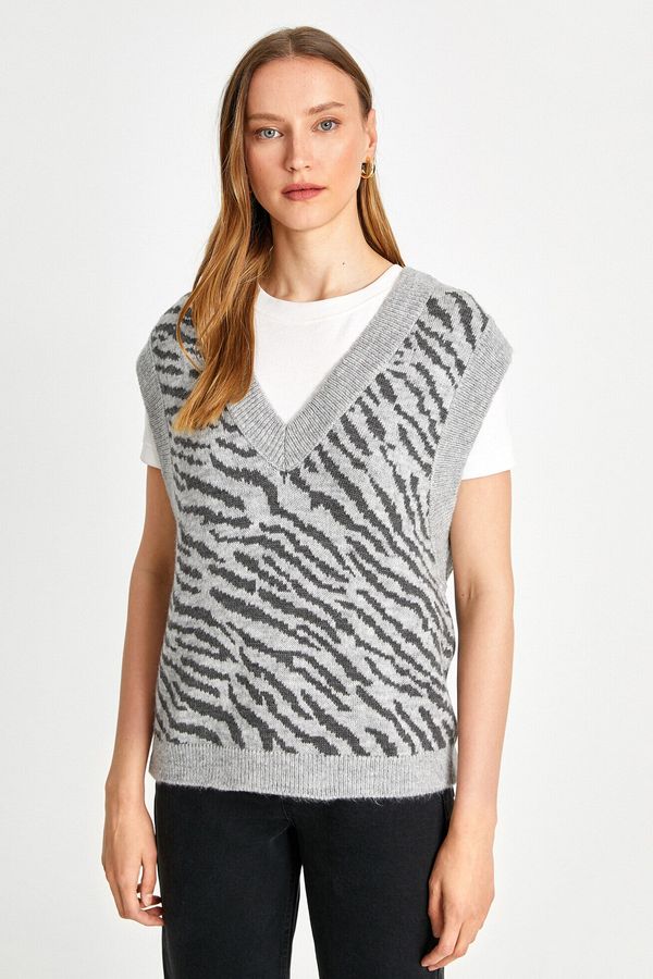 Koton Koton Sweater Vest - Gray - Fitted