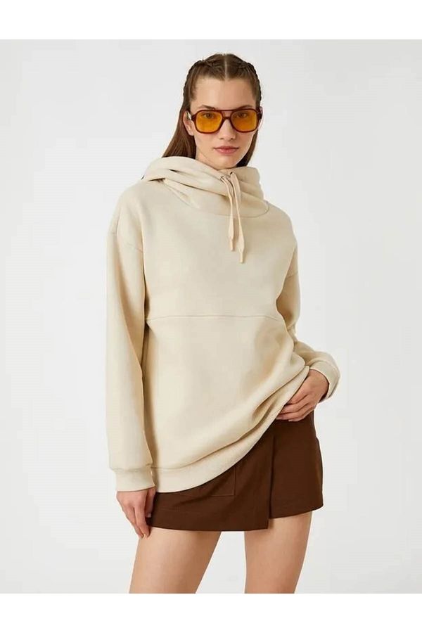 Koton Koton Sweatshirt - Beige - Oversize