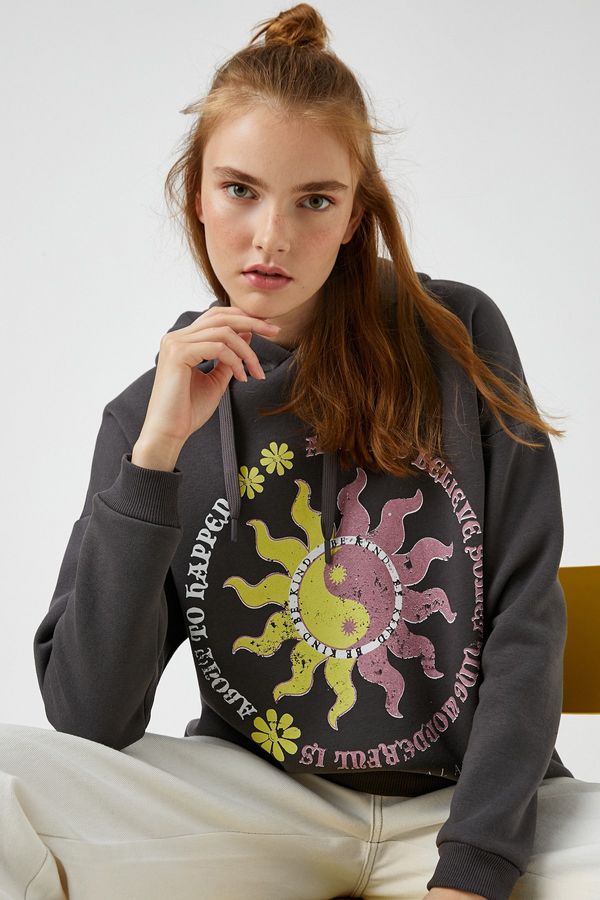 Koton Koton Sweatshirt - Gray - Relaxed